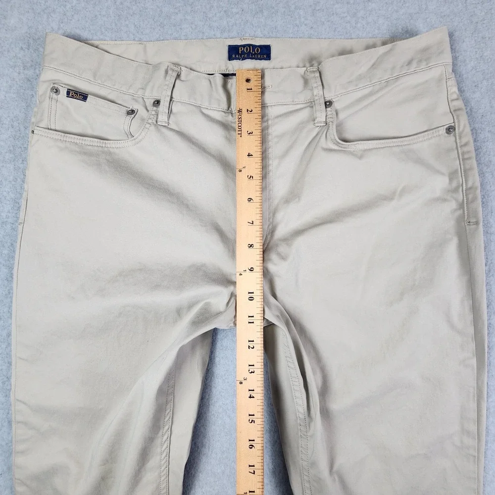 Polo Ralph Lauren Stretch Straight Fit Pants Men's 36x27 Beige Altered Tag 36x32